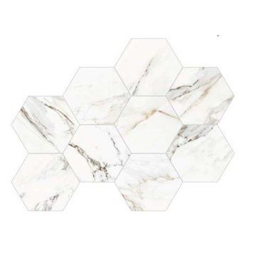 Керамограніт Almera Ceramica Calacatta Hex Золотистий 22.8x19.8 см 527402 фото