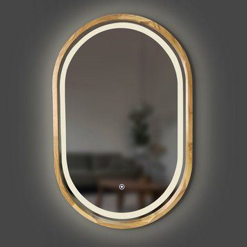Дзеркало Luxury Wood Freedom SLim LED з підсвіткою, дуб натуральний, 500мм*800мм 551598 фото