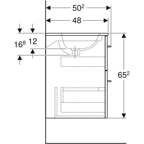 Тумба для ванної Geberit 501.240.00.1 Selnova Square 80, білий глянець + раковина slim rim 487628 фото