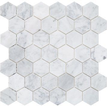 Мозаїка Mozaico De Lux C-Mos Hexagon Bianco Carrara Pol 30.5x30.5 см 418870 фото