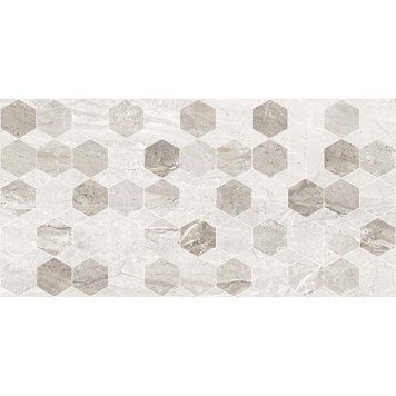 Керамічна плитка Golden Tile Marmo Milano Золотистий hexagon Svitlo Sirij 8MG151 60x30 см 479058 фото