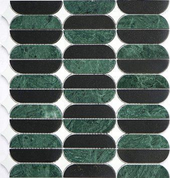 Мозаїка Mozaico De Lux Cl-Mos Cclayrk25006 Oval Black 30x30 см. 598097 фото
