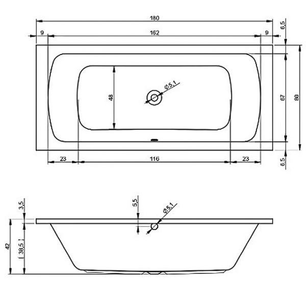 Ванна Devit 18080345 Comfort S 180x80 Біла + Ніжки 549515 фото