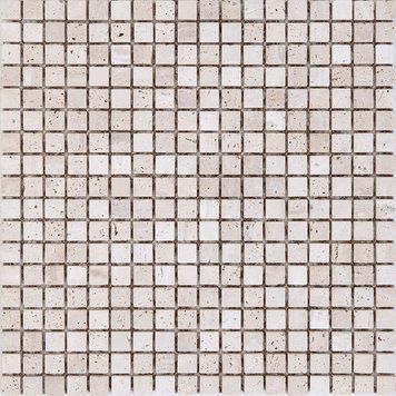Мозаїка Mozaico De Lux K-Mos Travertino Білий 15x15 см 311817 фото
