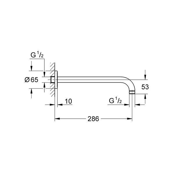 Кронштейн для душу Grohe 28576000 Rainshower 286 мм 439179 фото