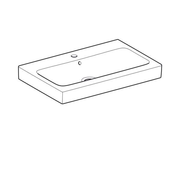 Умивальник Geberit 124075000 iCon, 75 см, білий глянець 429733 фото