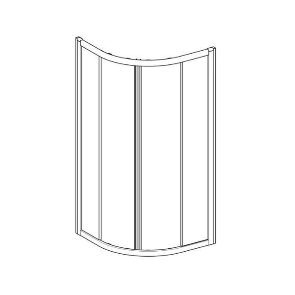 Душова кабіна Geberit 560.121.00.2 GEO, 1/4 кола, 90х90см, h=190см, скло прозоре, проф.сріблястий 538933 фото