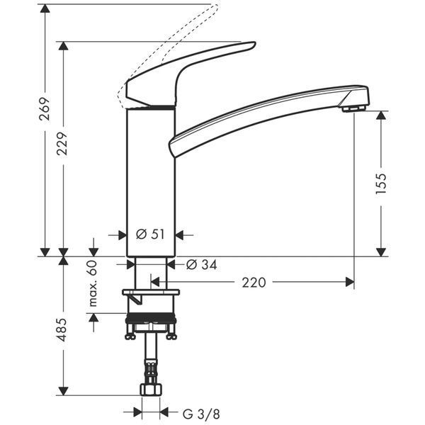 Змішувач для кухні Hansgrohe 31806000 Focus E2 160689 фото