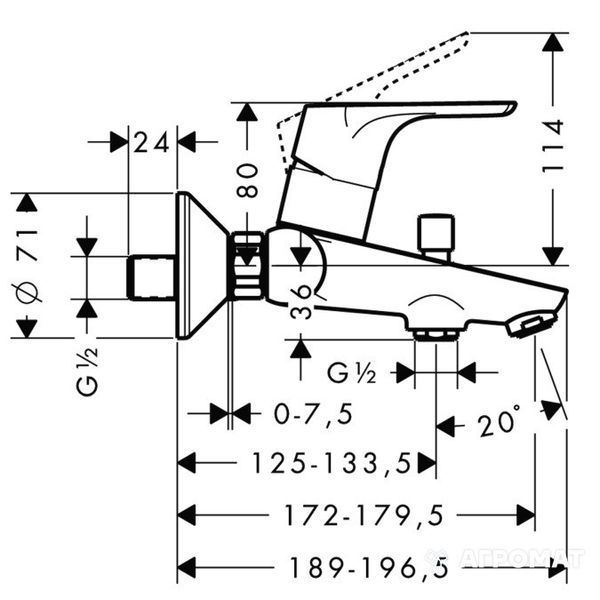 Змішувач для ванни Hansgrohe 31940000 Focus E2 123140 фото