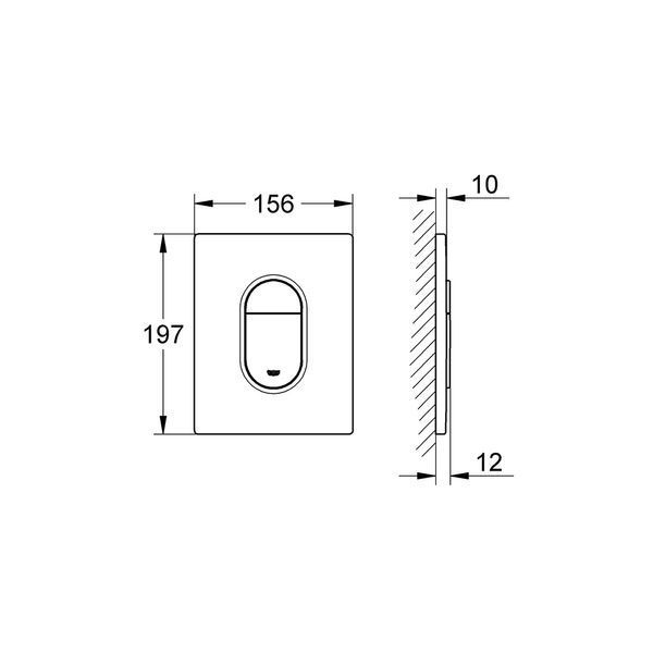 Клавіша змиву Grohe 38844000 Arena Cosmopolitan, Накладна Панель,Хром 378432 фото