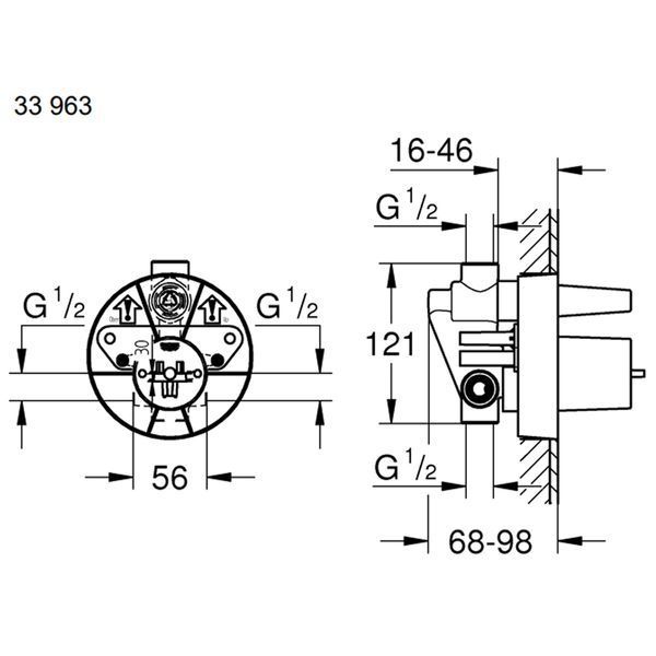 Grohe 33963000 Внутрішня частина змішувача (для 194502433) 563122 фото