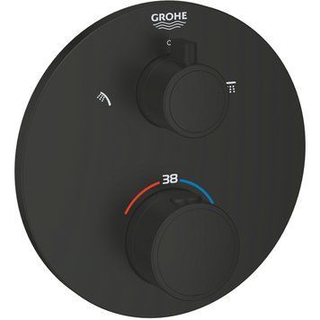Grohe 1022082430 Grohtherm Зовнішня частина термостата, 2 режима, чорний матовий 563314 фото