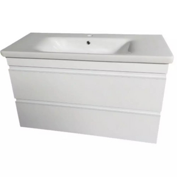 Тумба з раковиною Devit 753100W FRAME 100 см, біла глянцева (з сифоном) 576988 фото