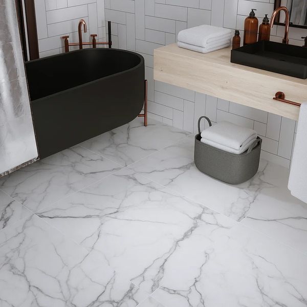 Керамограніт Golden Tile Calacatta Extra Біла Матова Н90580 60x60 см 585617 фото