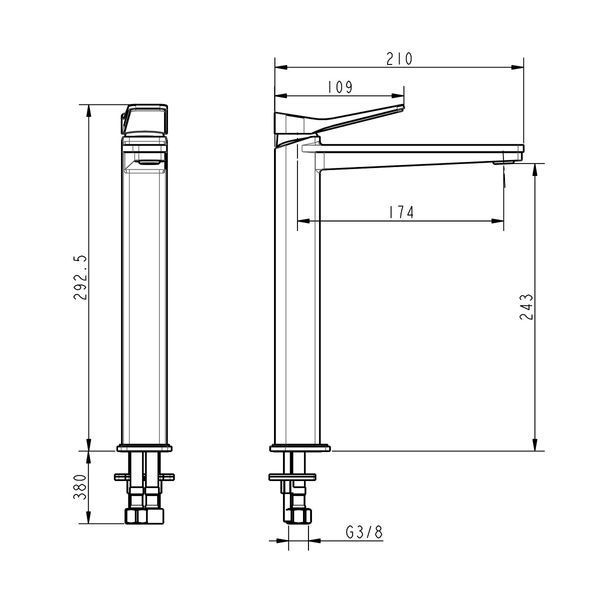 Змішувач для раковини Devit 81X11120 UP &ndash; Високий 413675 фото