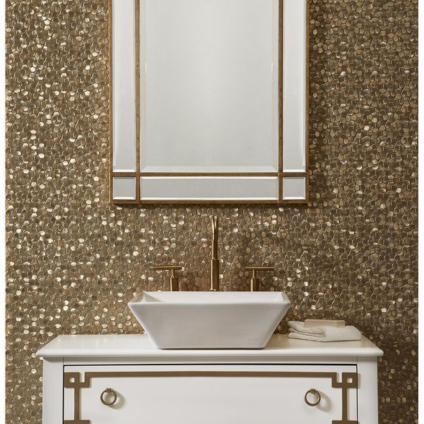 Мозаїка Mozaico De Lux V-Mos Vhx-313 Metal Gold 30.4x30.4 см 588632 фото