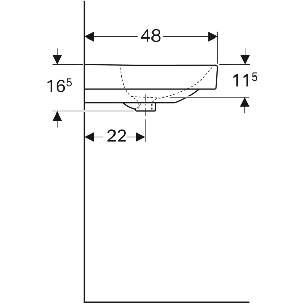 Раковина Geberit 500.249.01.1 Smyle Square 75см, білий глянець 486300 фото