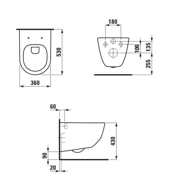 Унітаз підвісний Laufen H8669570000001 PRO Rimless з кришкою Slim Soft Close, білий 479624 фото