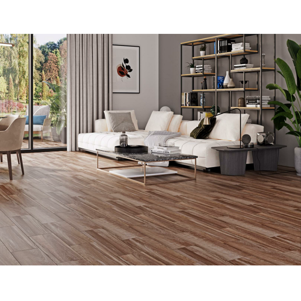 Керамограніт Cersanit Flaxwood Brown 59.8x18.5 см 563527 фото