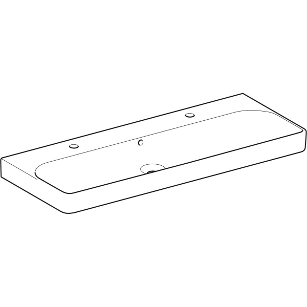 Раковина Geberit 500.253.01.1 Smyle Square 120 см, з 2 отворами під змішувач, білий глянець 487528 фото