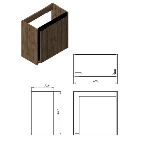 Тумба з умивальником Devit 063050O SMALL 50, дуб (500x250x508) 548192 фото