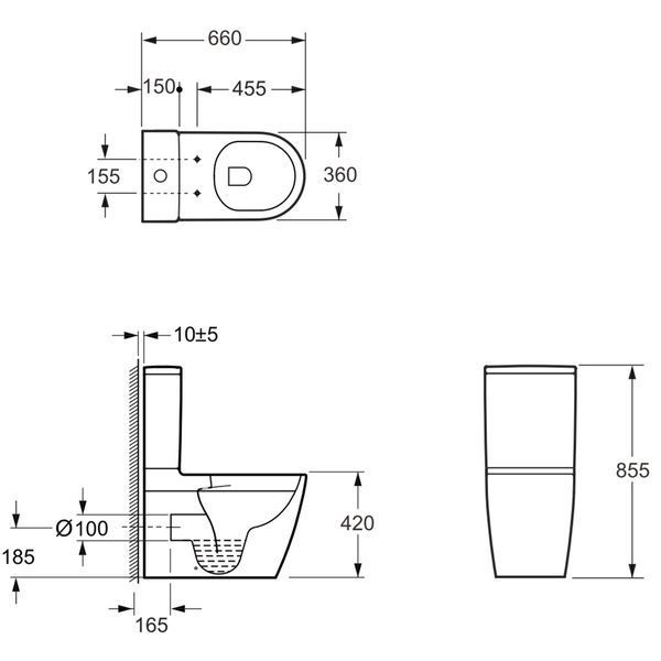 Унітаз компакт Devit 3010510 DO IT &ndash; безобідковий з кришкою Soft-Close, Vortex Flush, білий 580940 фото